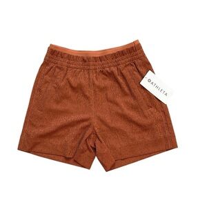 Athleta Women's Echo Shorts Elastic Waist Pockets Orange Rust Size 0 New
